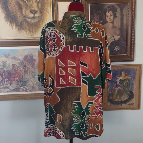 Caliché Brown Green Tribal Abstract - Picture 4 of 13